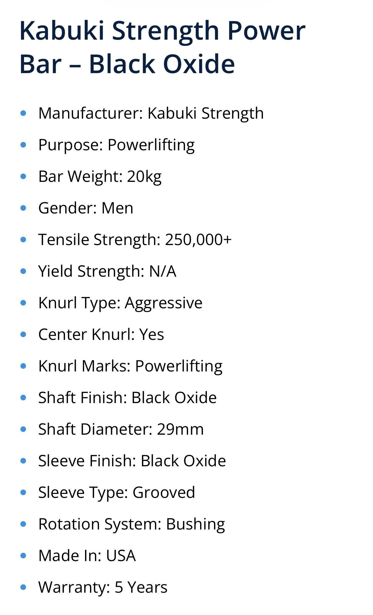Kabuki Strength Olympic Power Barbell - photo 4