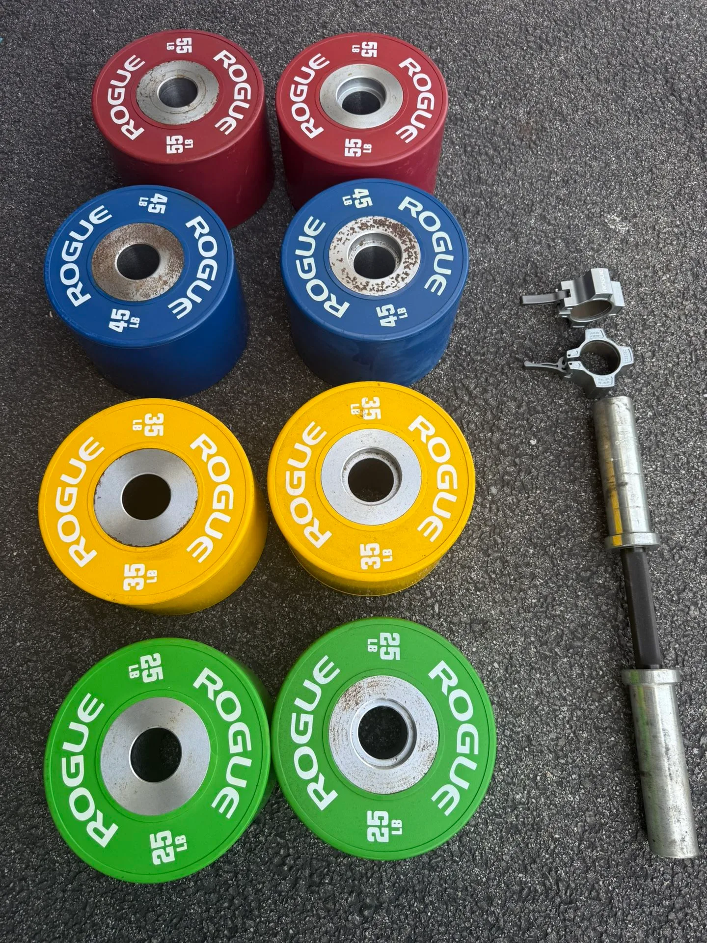 Rogue Fitness dumbbell bumpers, handles, collars image indicator(9)