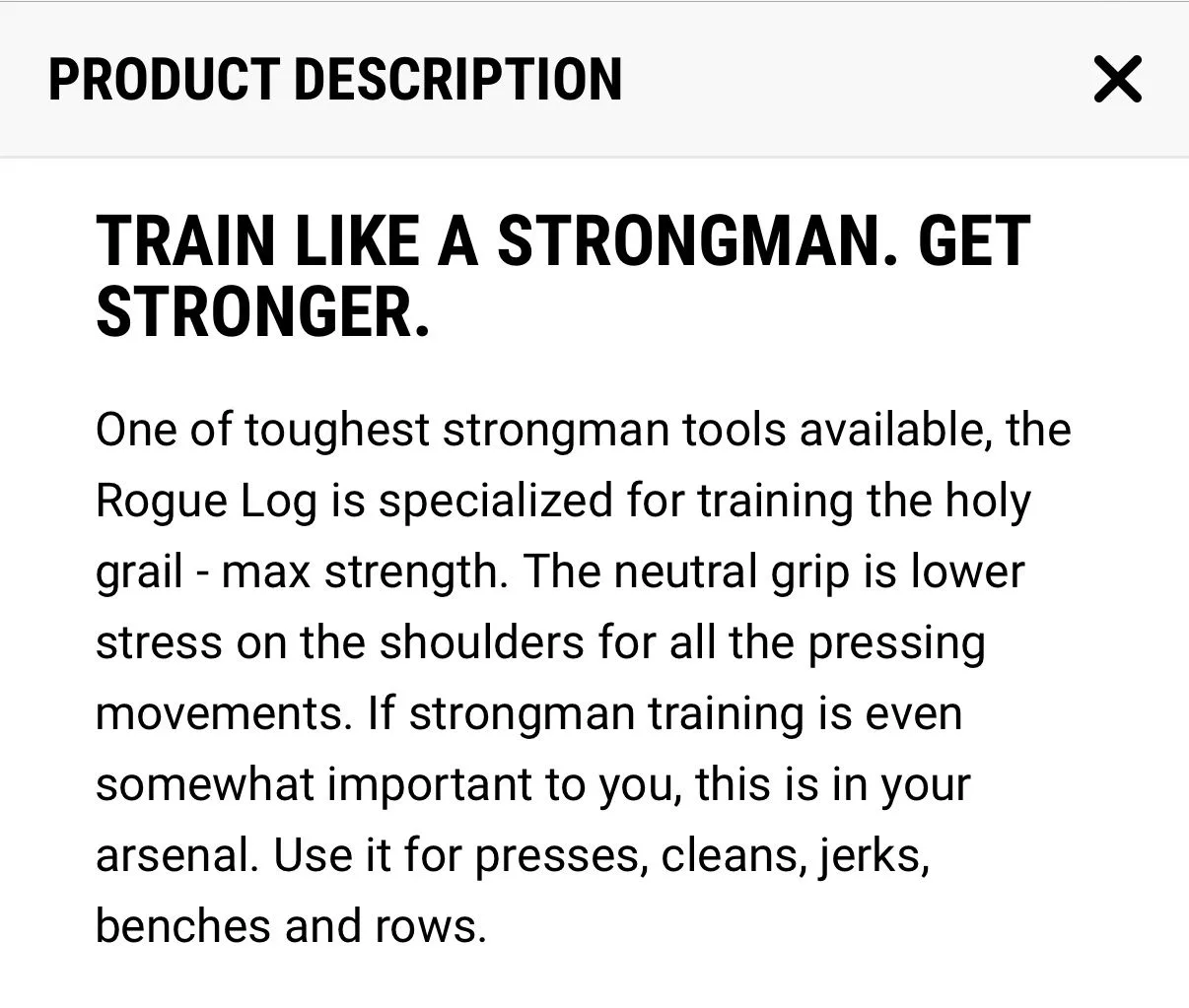 Rogue Fitness 10” Strongman Log Barbell image indicator(7)