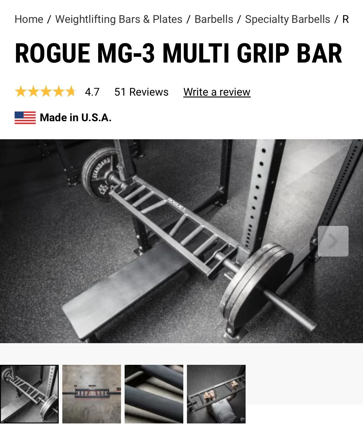 Rogue Fitness MG-3 Multi Grip Olympic Barbell image indicator(2)