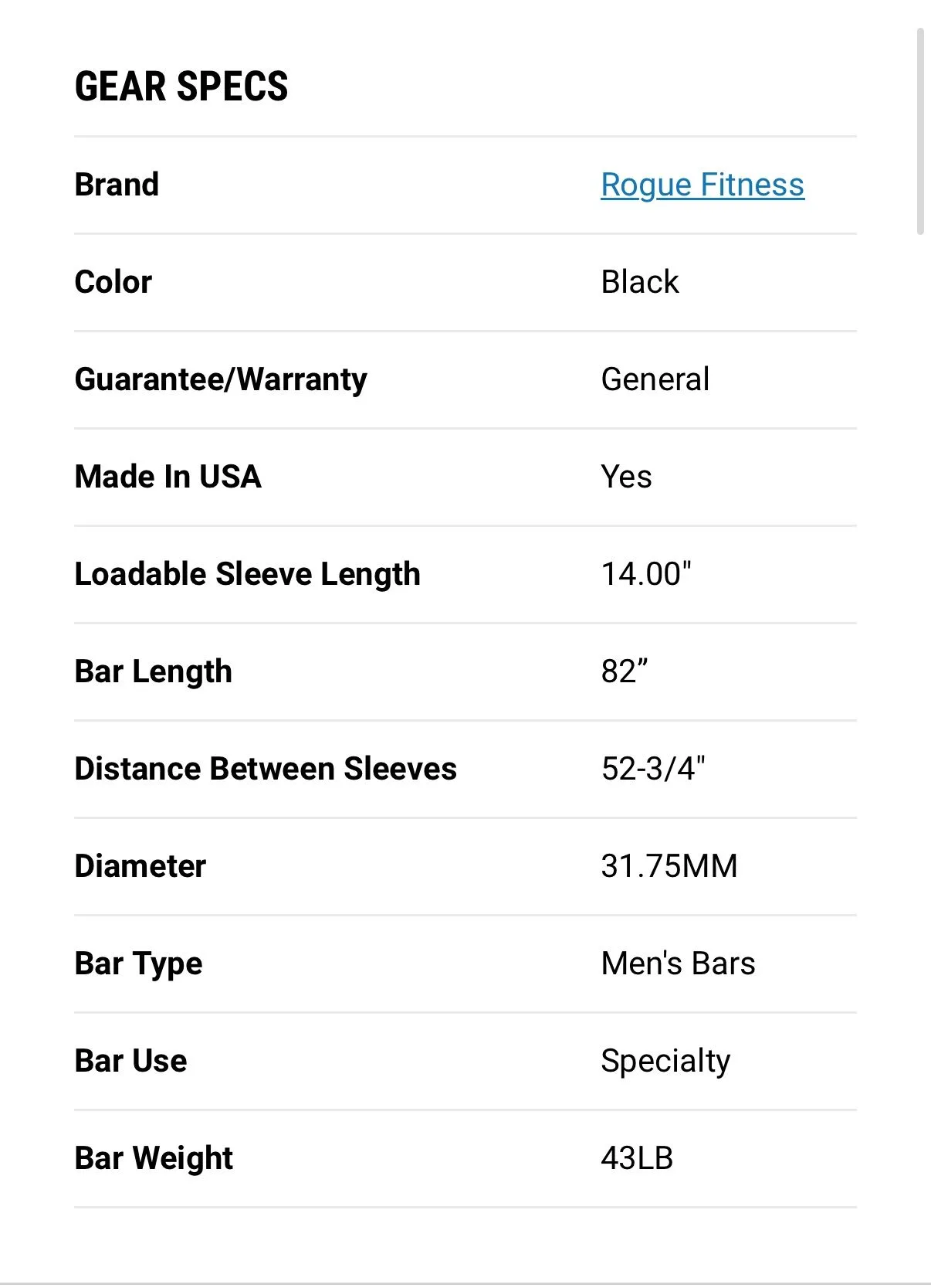 Rogue Fitness MG-3 Multi Grip Olympic Barbell image indicator(6)