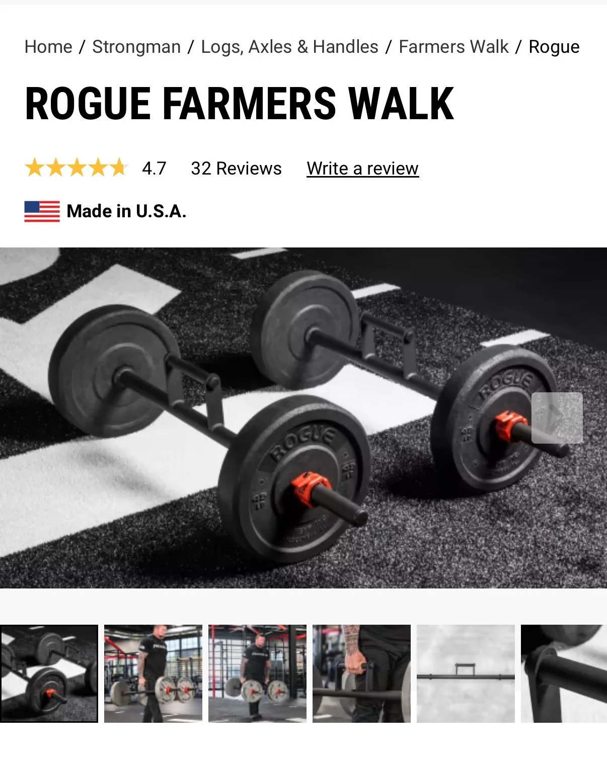 Rogue Fitness Strongman Farmers Walk Handles image indicator(2)