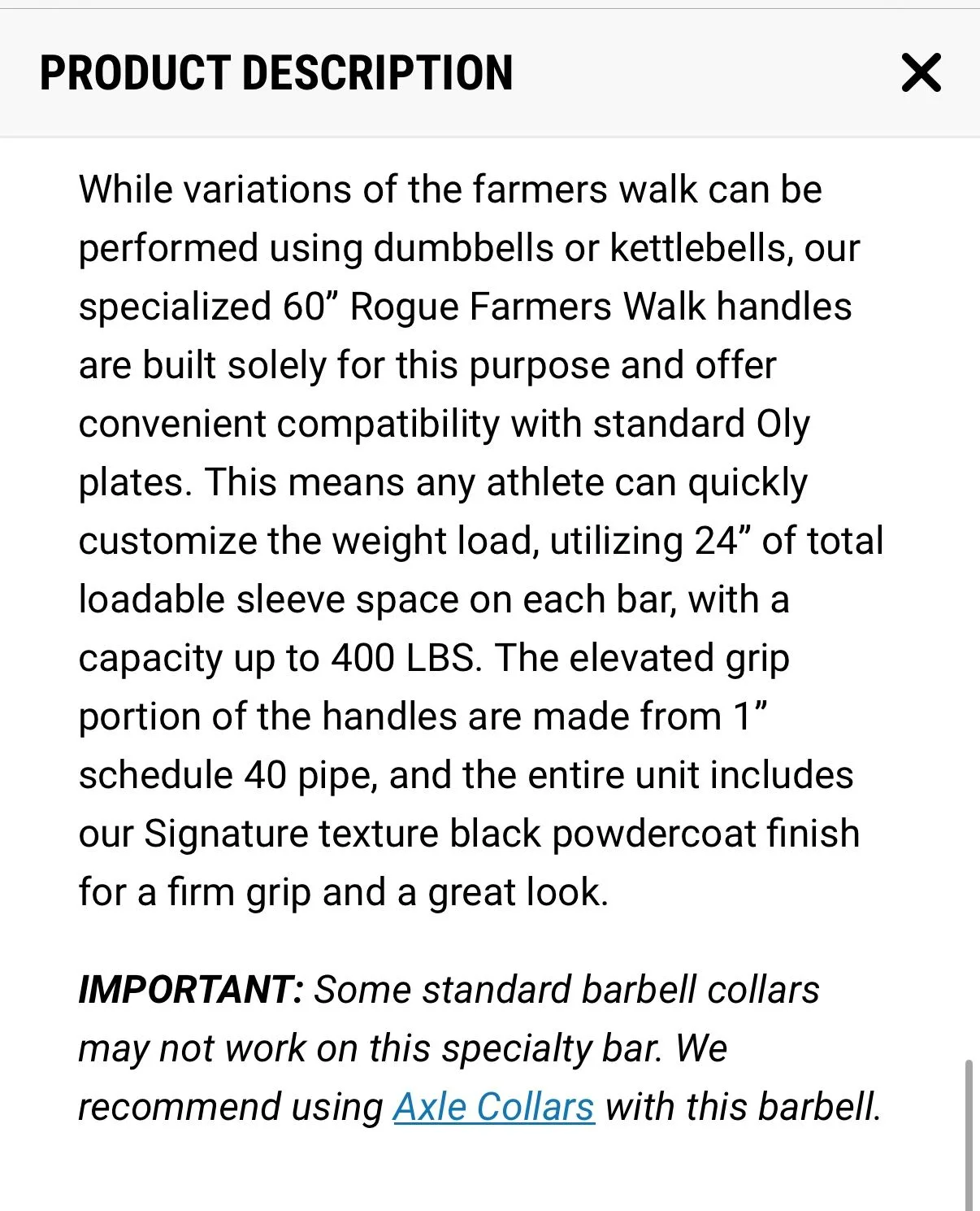 Rogue Fitness Strongman Farmers Walk Handles image indicator(8)