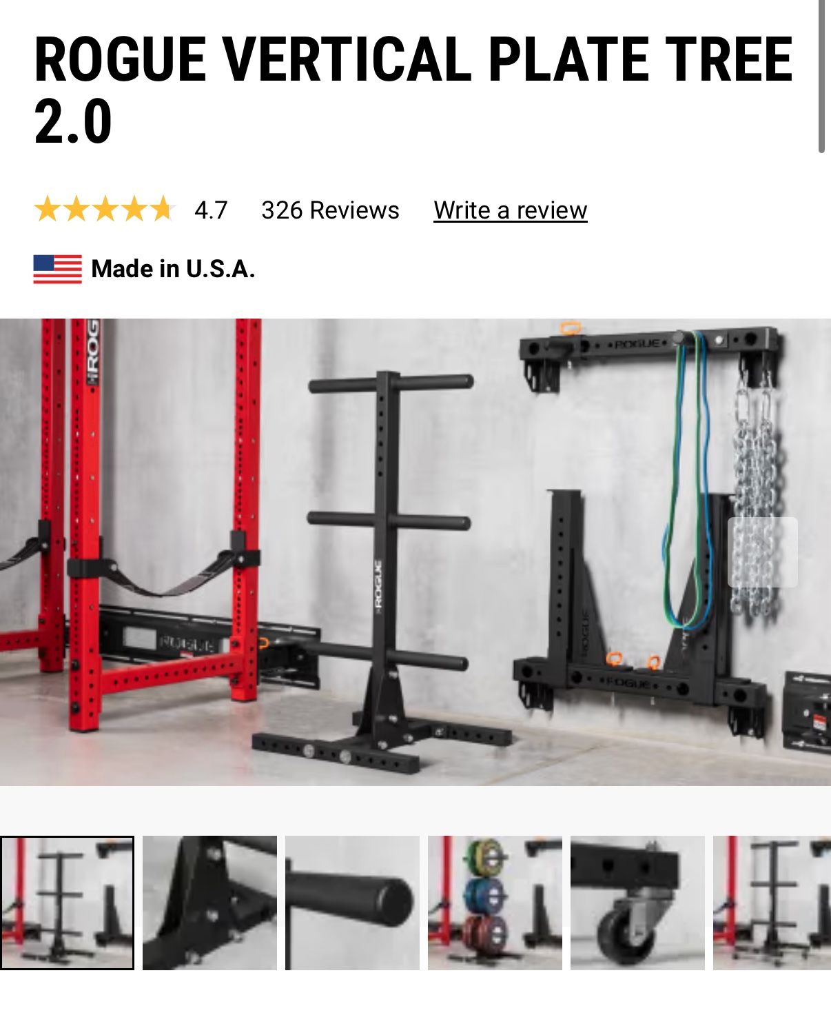 Rogue Fitness Vertical Olympic Weight Plate Storage Tree WITH WH - photo 2