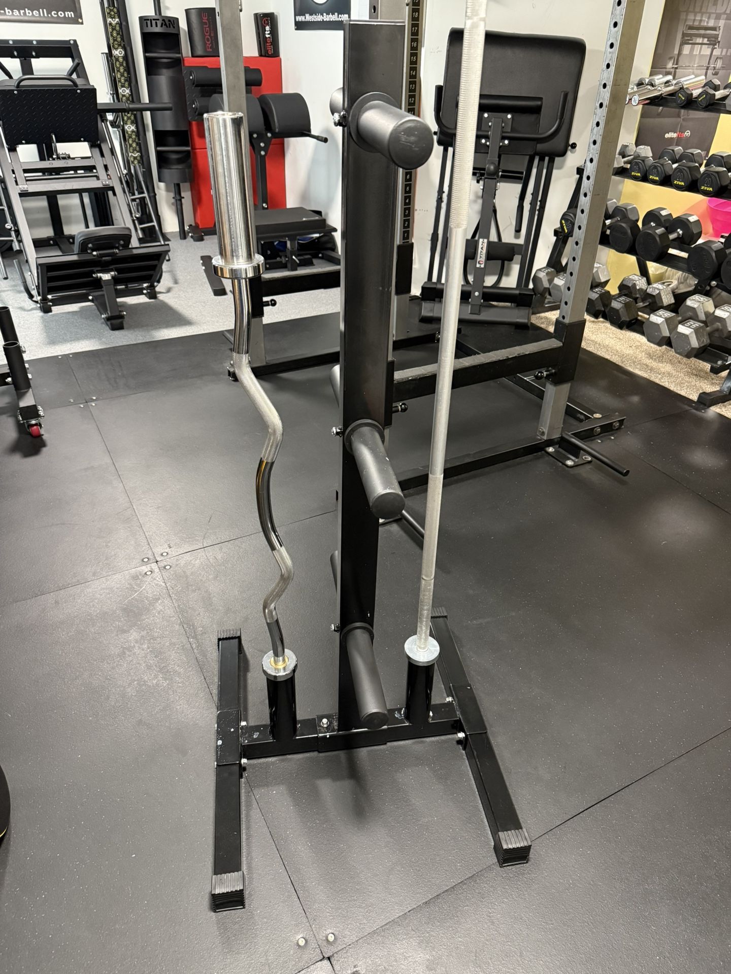 Vertical Olympic Weight Plate Tree WITH BARBELL STORAGE - photo 3