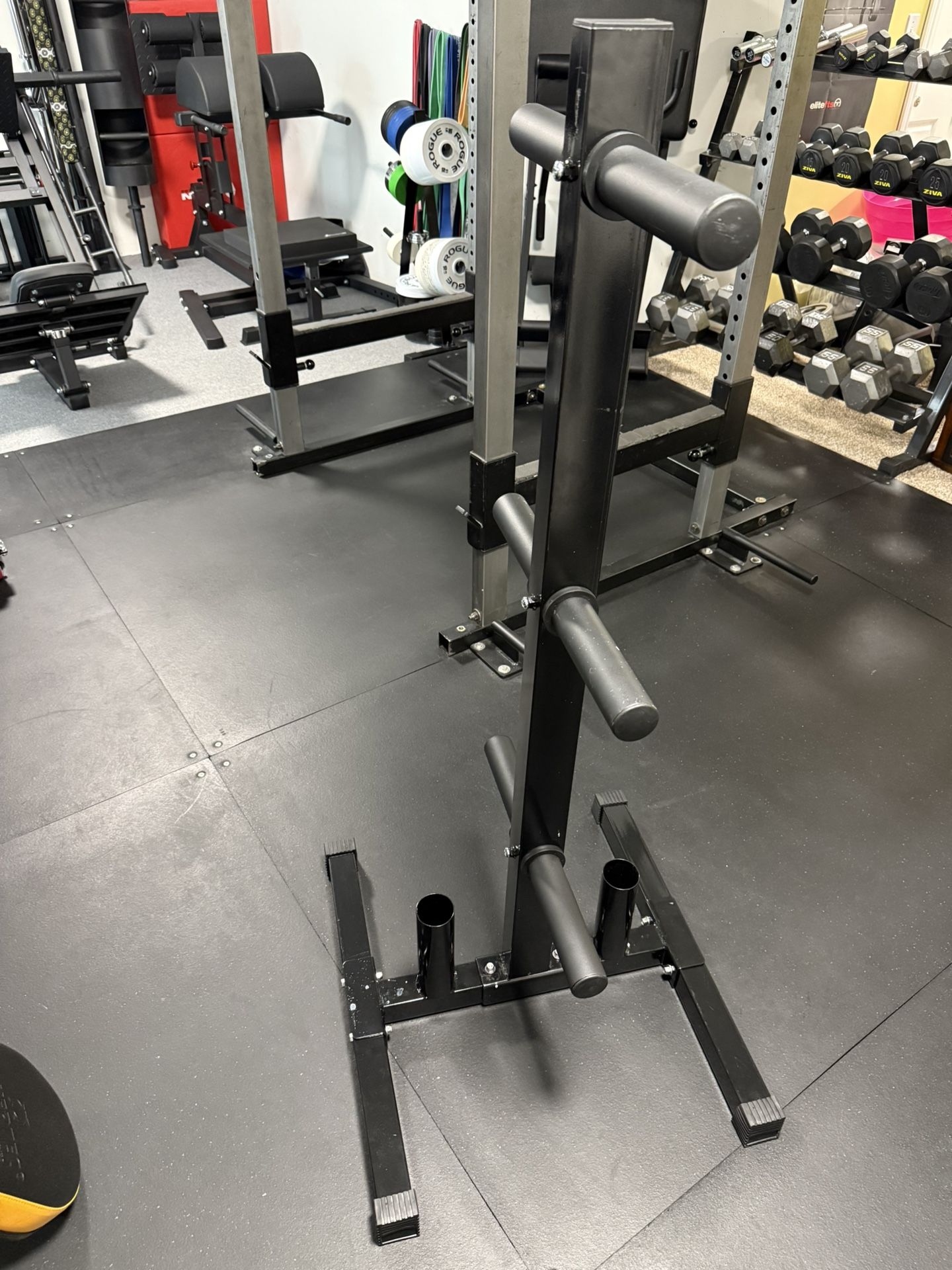 Vertical Olympic Weight Plate Tree WITH BARBELL STORAGE - photo 4
