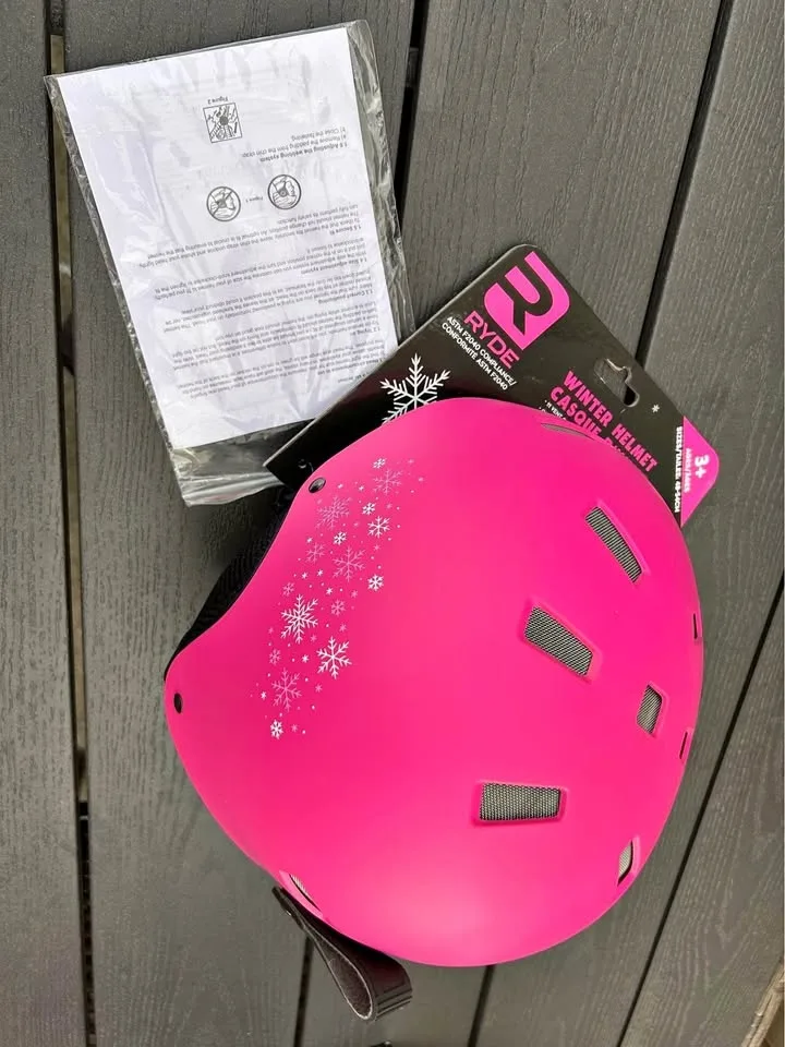 NEW — Kids pink snow helmet