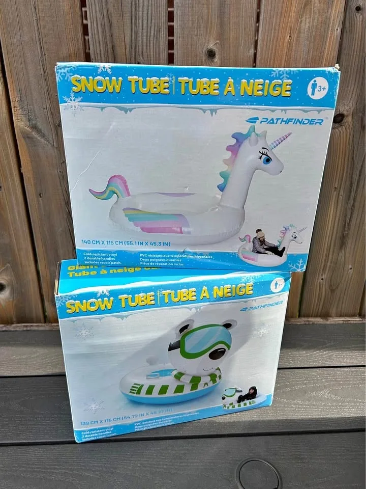 BRAND NEW — kids snow tubes