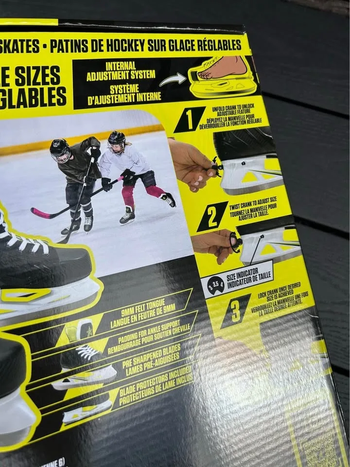 BRAND NEW — JUNIOR adjustable ice skates image indicator(3)