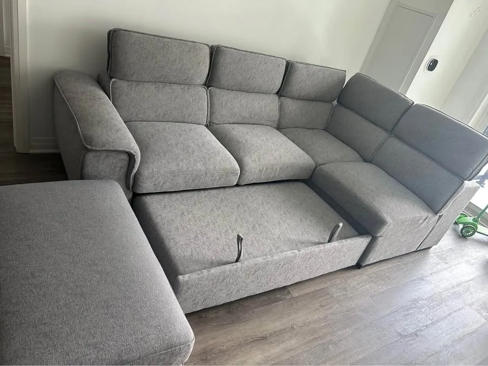 Sofa Cum Bed with folding Headrest and Ottoman image indicator(2)