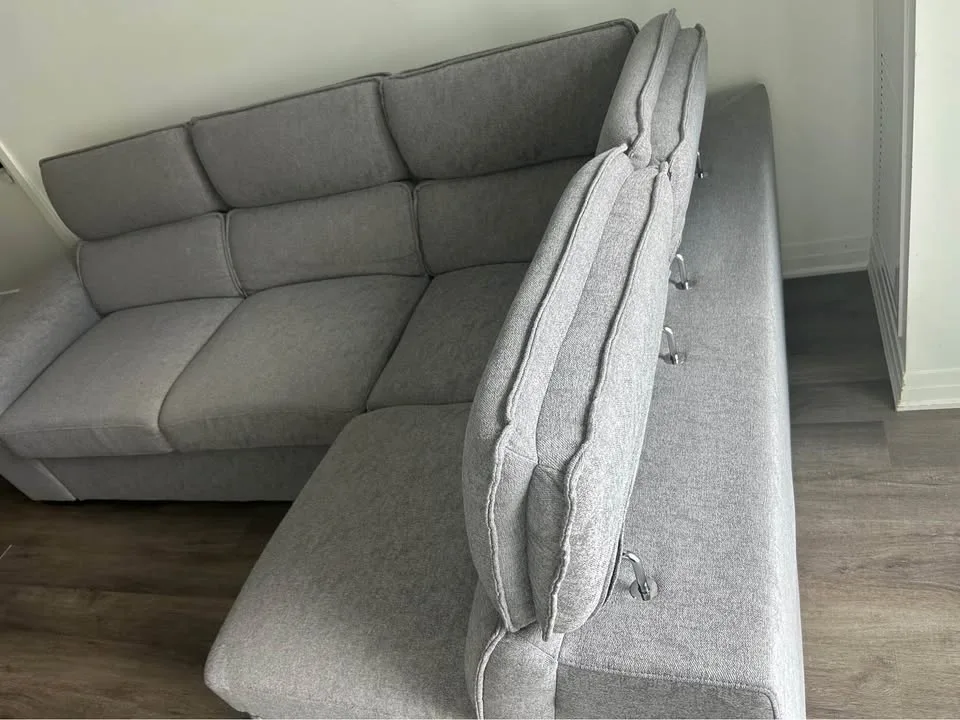 Sofa Cum Bed with folding Headrest and Ottoman image indicator(4)