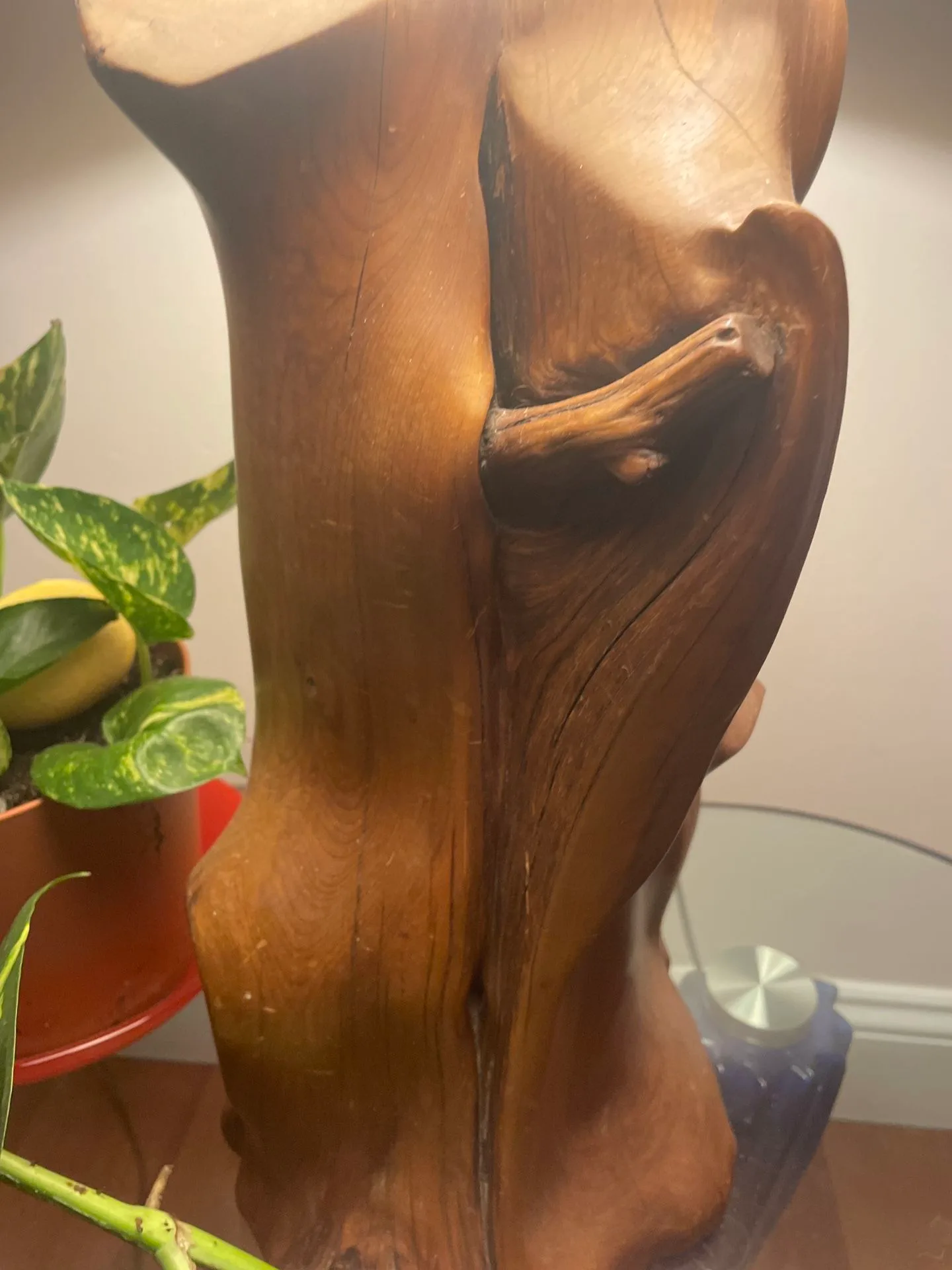 Hand-Carved Solid Wood Lamp w/ Original GE Hardware image indicator(4)