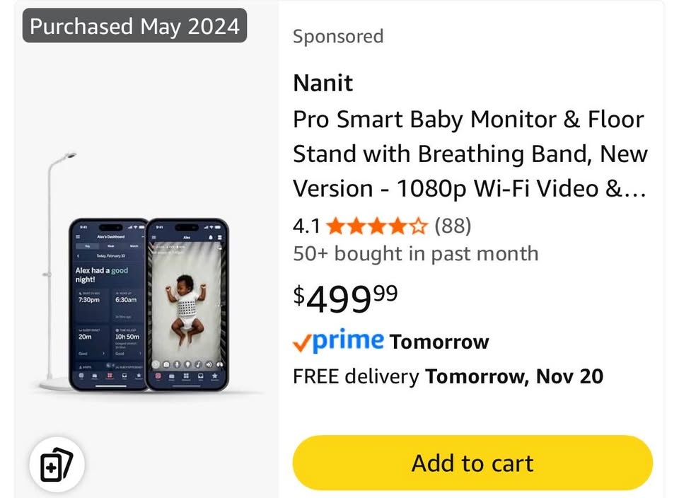 Nanit Baby Canera with Floor stand and the band - photo 2
