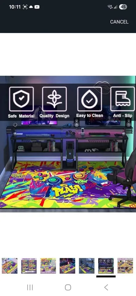 Colorful large Gaming Area Rug image indicator(7)