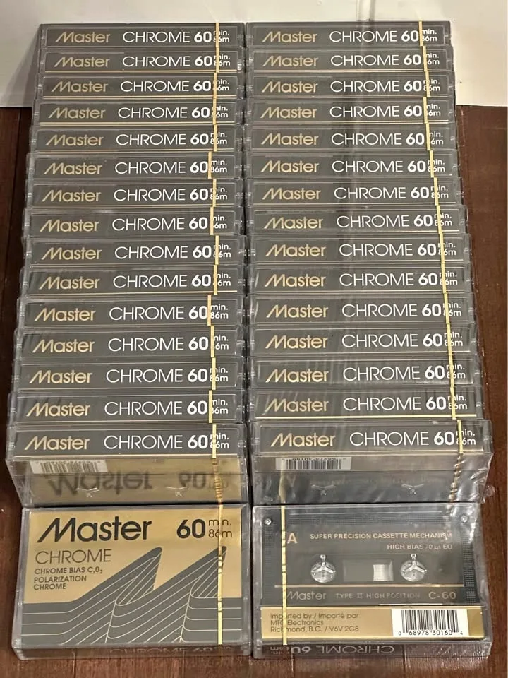 Master chrome, type II, high bias cassette tapes. Sealed.