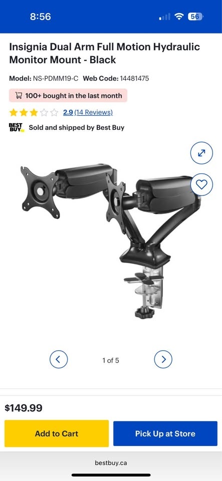 Insignia Dual Screen Mount - photo 3