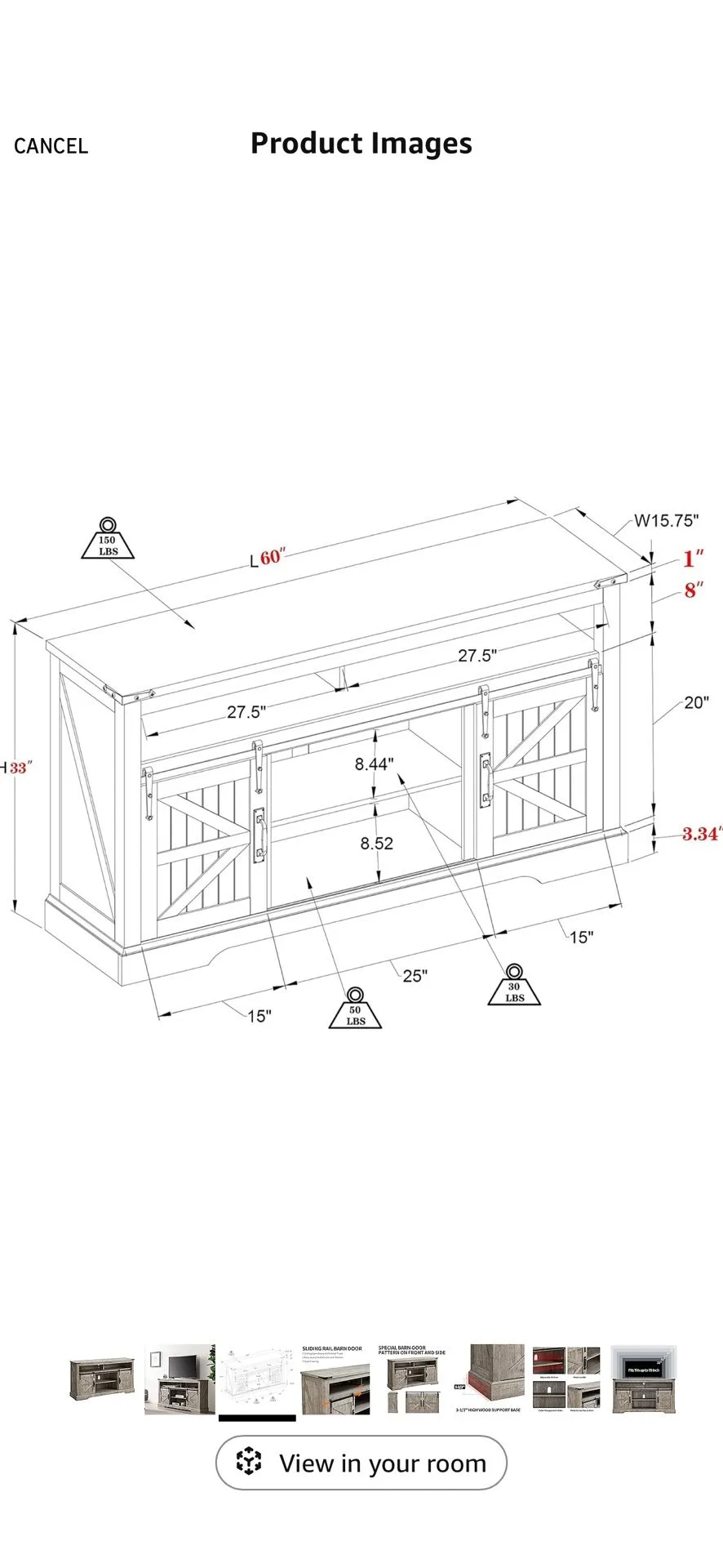 Farmhouse TV Stand for 65+ Inch TV image indicator(5)