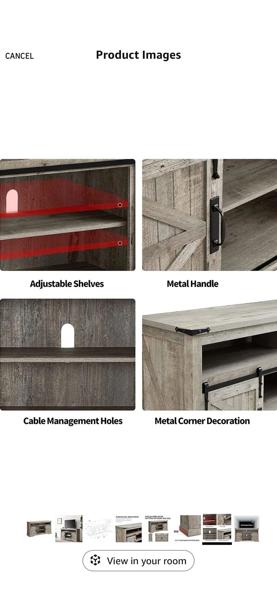 Farmhouse TV Stand for 65+ Inch TV image indicator(8)