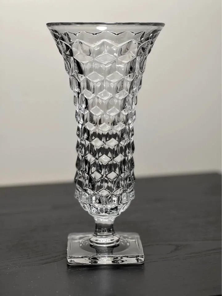 Fostoria American Clear Glass Vase 9.75” image indicator(2)