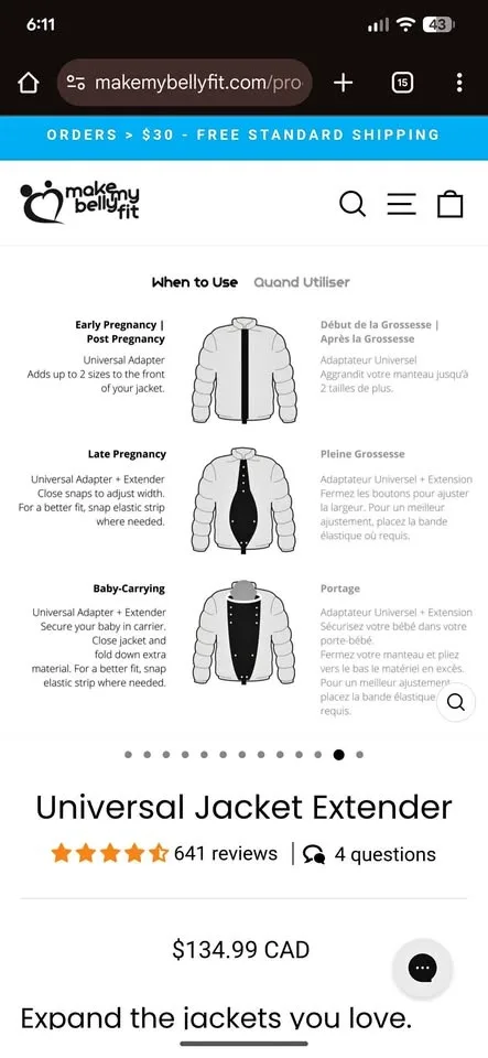 Jacket extender - make my belly fit
