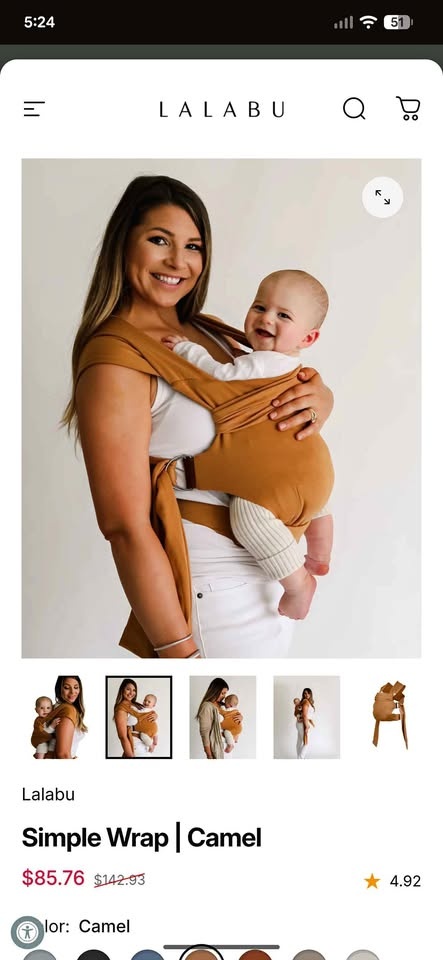 Lalabu simple wrap carrier - Camel