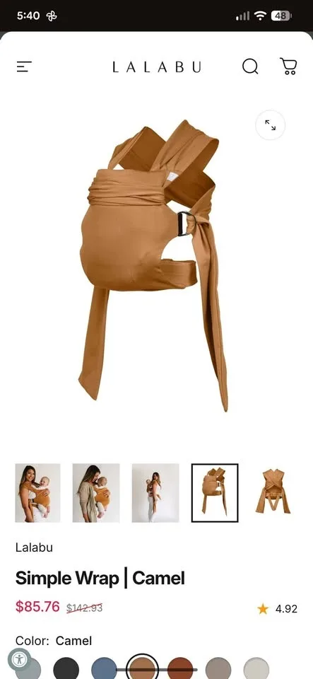 Lalabu simple wrap carrier - Camel image indicator(2)