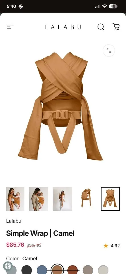 Lalabu simple wrap carrier - Camel image indicator(3)