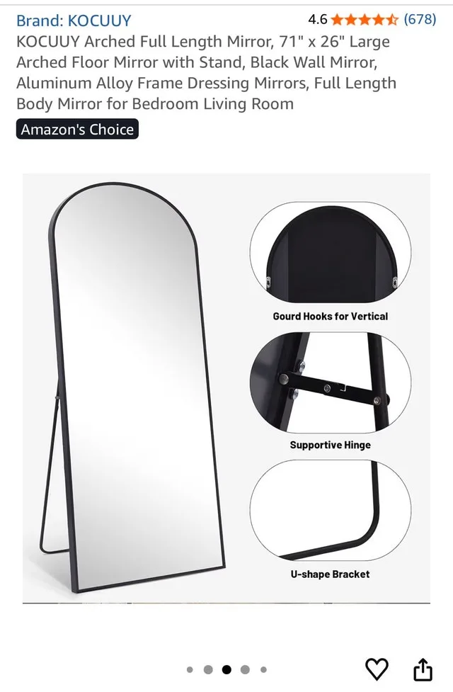 Large Arch Full-Length Mirror – Like New, $100 image indicator(4)