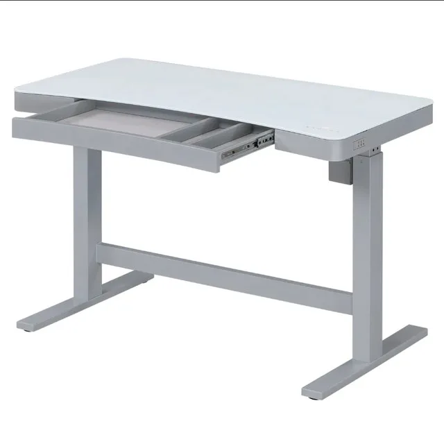 Standing Desk - Babin Adjustable Glass Top Metal Base