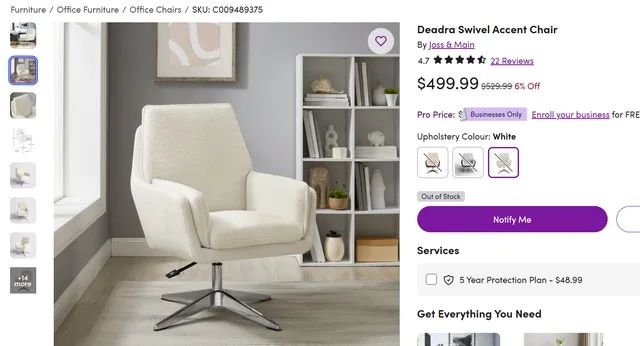 Desk Chair - Accent Chair by Joss & Main image indicator(7)