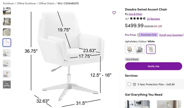 Desk Chair - Accent Chair by Joss & Main image indicator(8)
