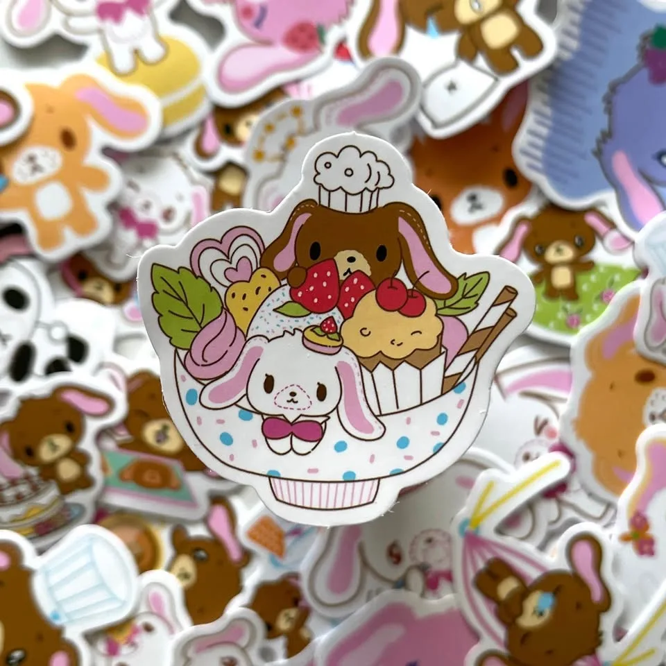 Pack of 50 Cute Small Sugarbunnies Stickers image indicator(2)