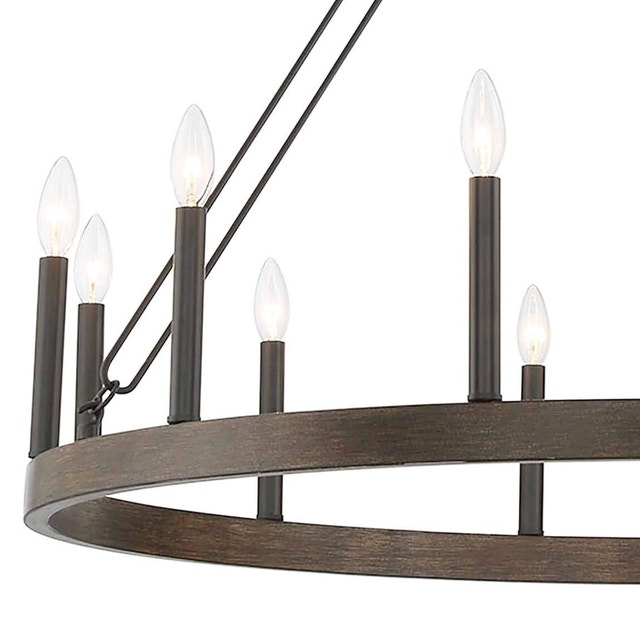 Acroma 12 Light Dimmable Wagon Wheel Chandelier - photo 2
