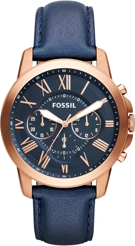 Fossil Grant Quartz Leather Chronograph Watch FS4835