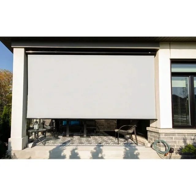 Multiple Shade 6.5' White Manual Semi-Sheer Outdoor Roller Shade