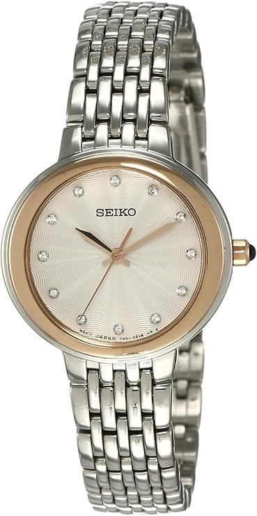 Seiko Womens Two Tone Crystal Accent Watch