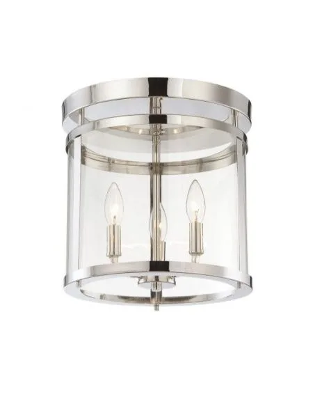 Savoy Penrose 3 Light Satin Nickel Semi-Flush Ceiling