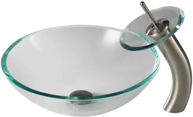 Kraus Glass Vessel Sink and Faucet