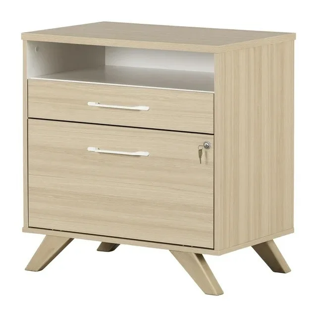South Shore 2-Drawer File Cabinet Soft Elm and White Helsy