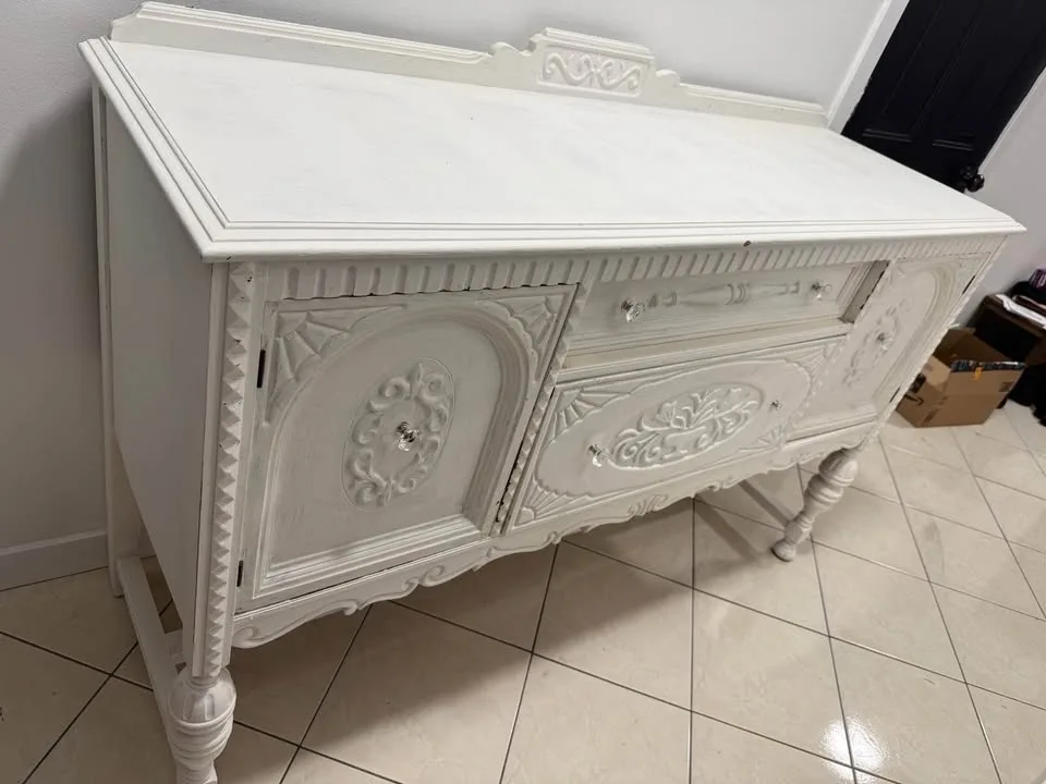 ✨ Antique French Provincial Carved Sideboard – Solid Wood – 60” image indicator(2)