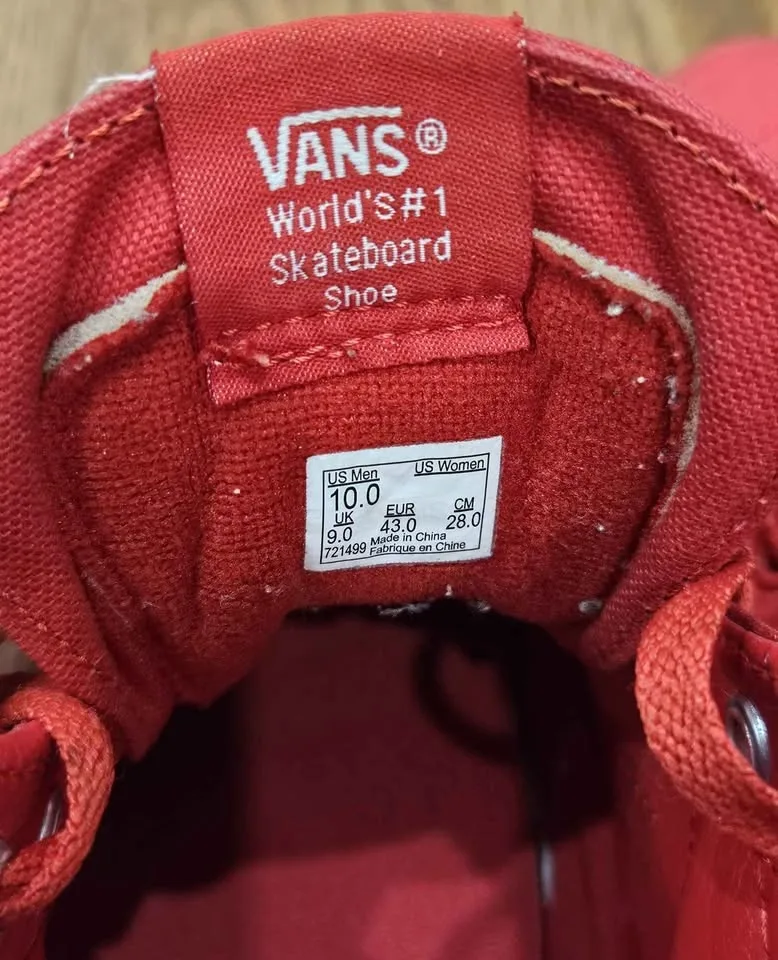 Vans SK8-Hi Red Shoes Men's 10 image indicator(5)