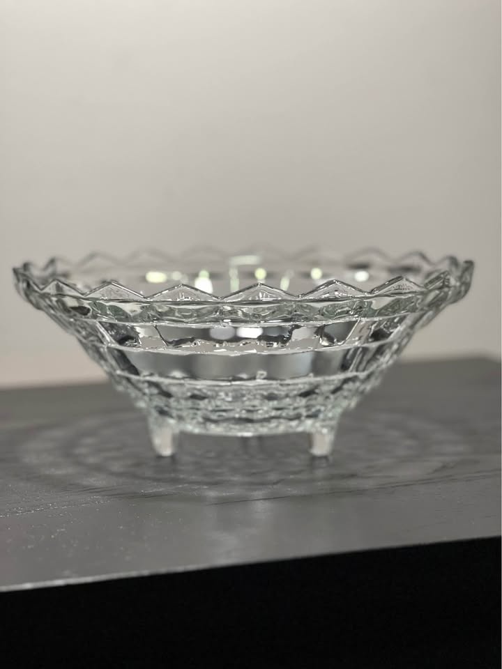 Fostoria American Clear Glass Three Toed Bowl - 10 inch - photo 2