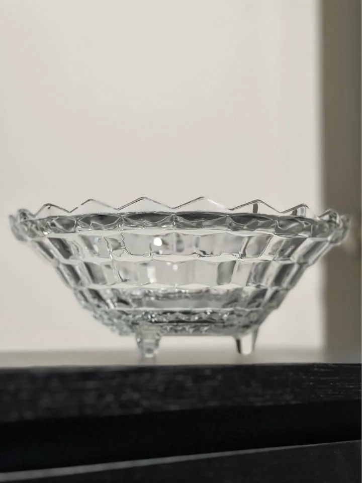Fostoria American Clear Glass Three Toed Bowl - 10 inch image indicator(3)