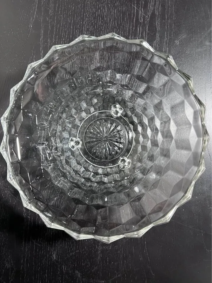 Fostoria American Clear Glass Three Toed Bowl - 10 inch image indicator(6)
