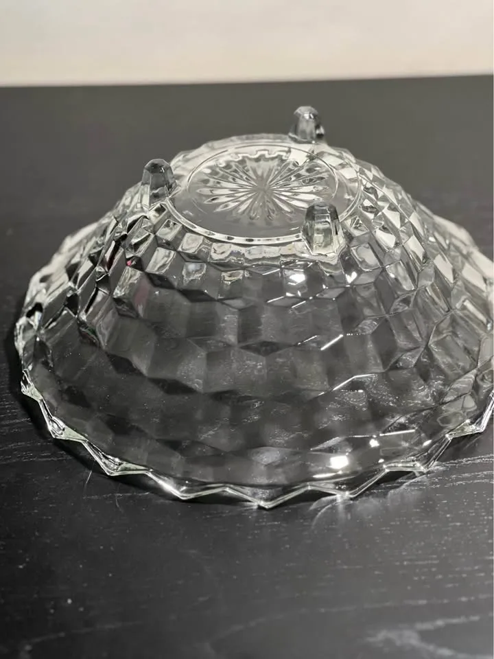 Fostoria American Clear Glass Three Toed Bowl - 10 inch image indicator(7)