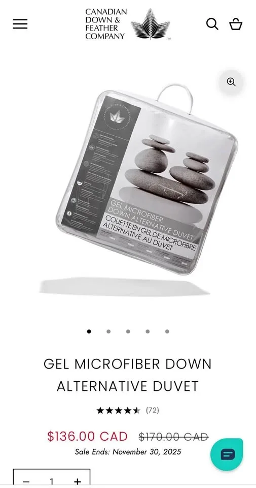 Gel microfiber duvet - Canadian Down & Feather Co.