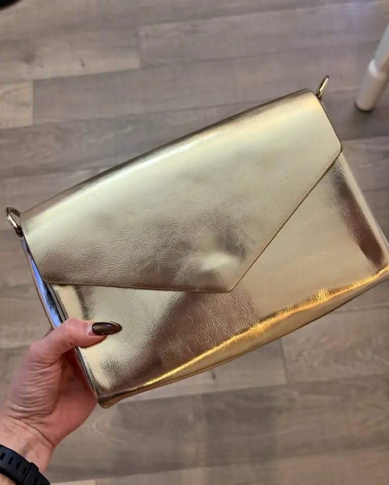 paco rabanne gold clutch with detachable strap