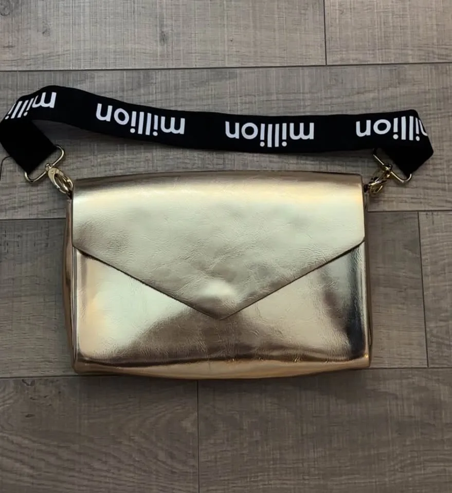 paco rabanne gold clutch with detachable strap image indicator(2)