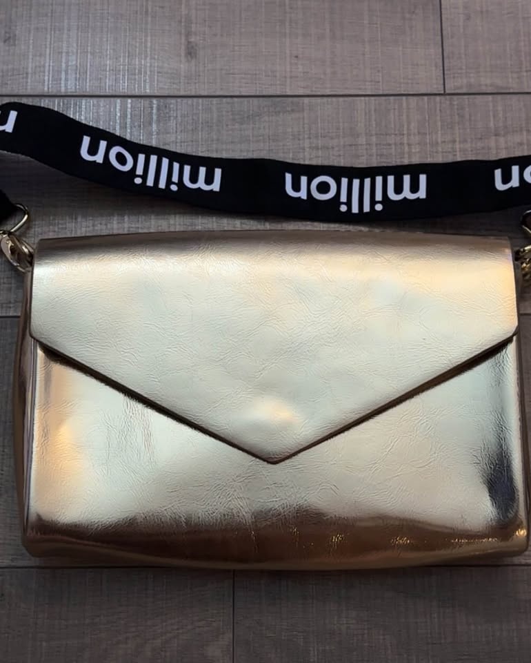 paco rabanne gold clutch with detachable strap - photo 3