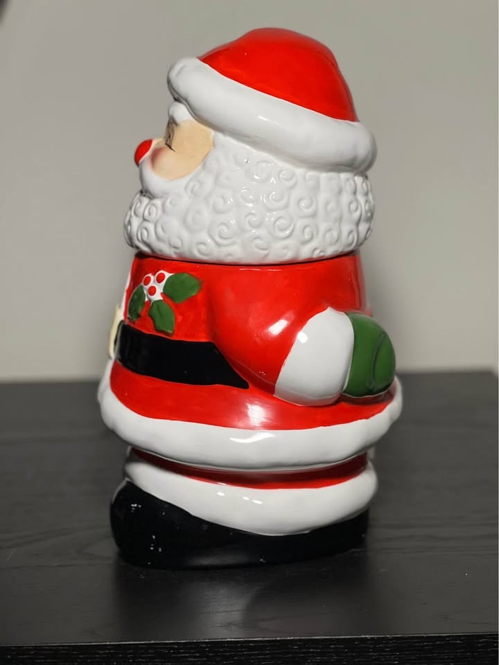 "Share the Joy" ceramic Mr. Santa cookie jar - photo 2